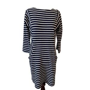 Joules breton Grade Dress‎ Sz 4  Navy and White Striped Cotton nautical coastal